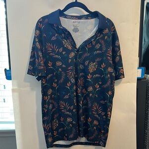 Apt. 9 Men's Blue Tropical Print Shirt